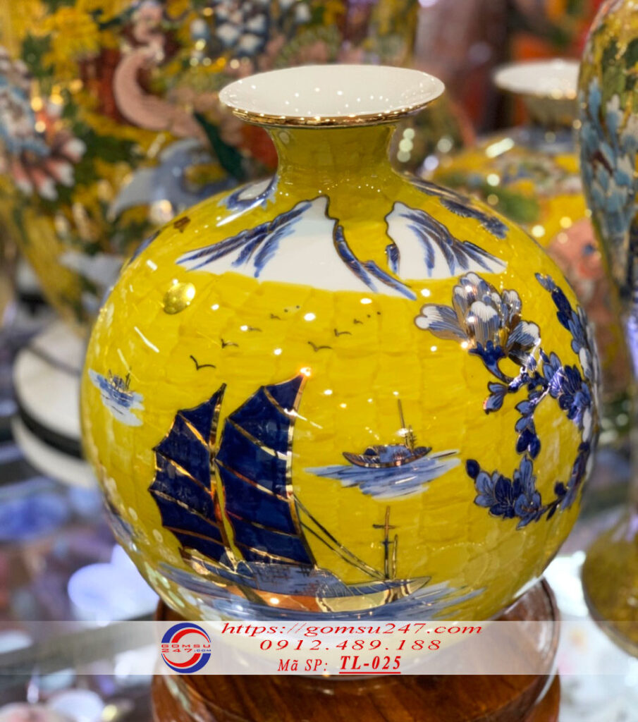 Bình bình hút tài lộc màu vàng Thuận Buồm Xuôi Gió - Mã TL025 - Ảnh 2