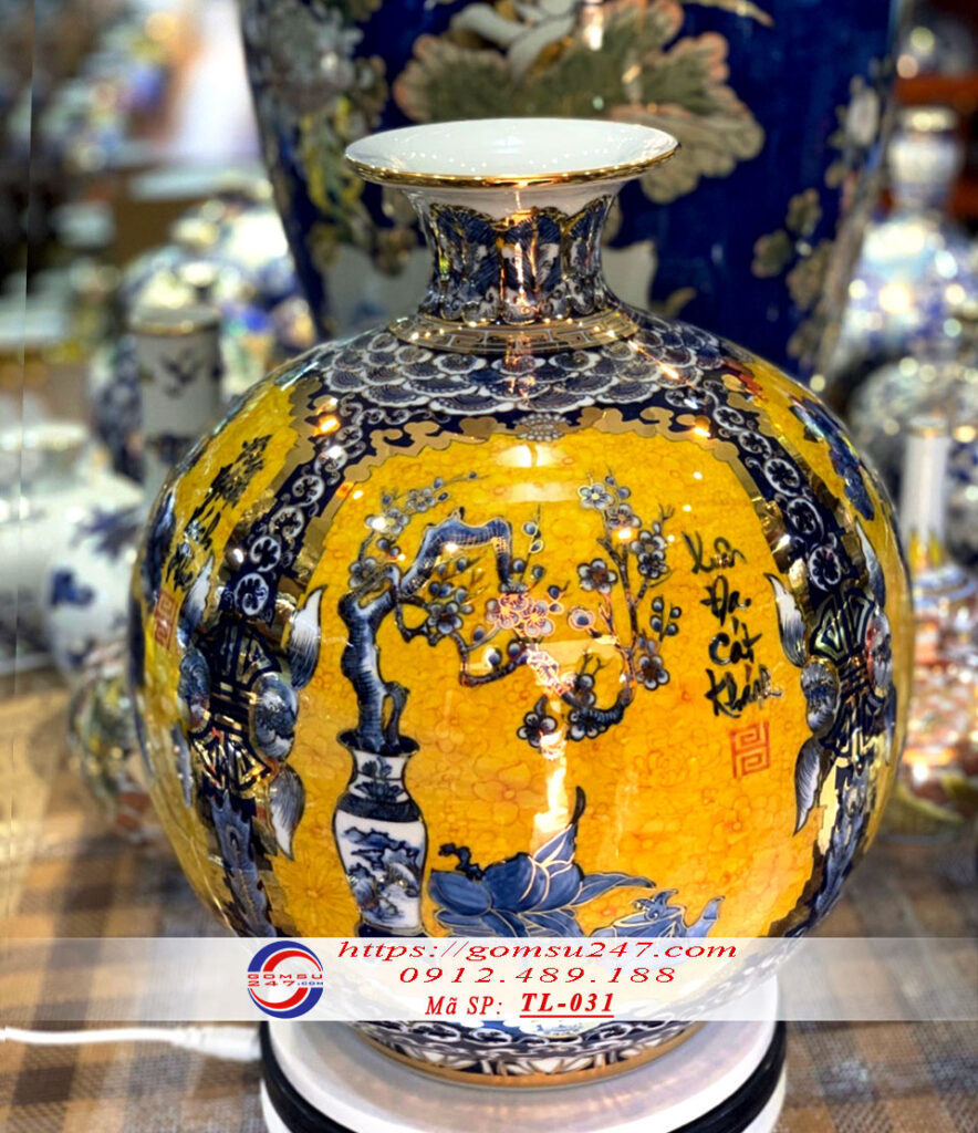 Bình hút tài lộc gốm sứ mã TL031