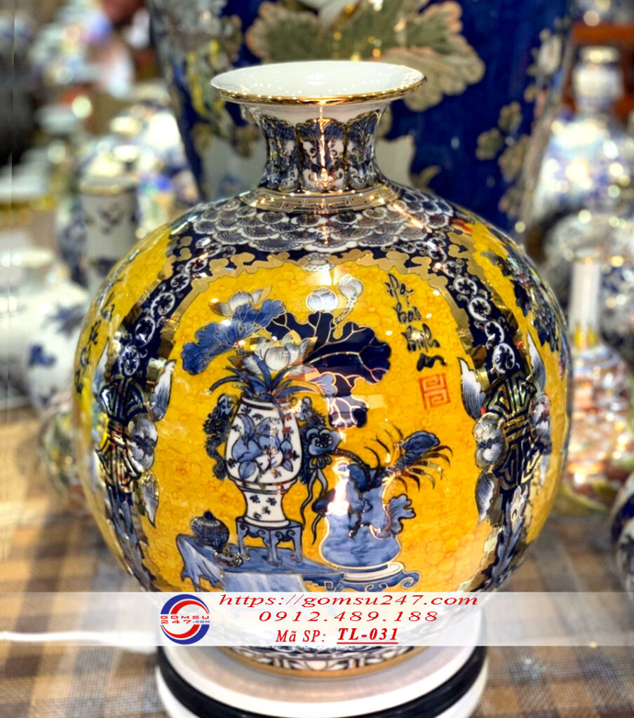 Bình hút tài lộc gốm sứ mã TL031 - Ảnh 2