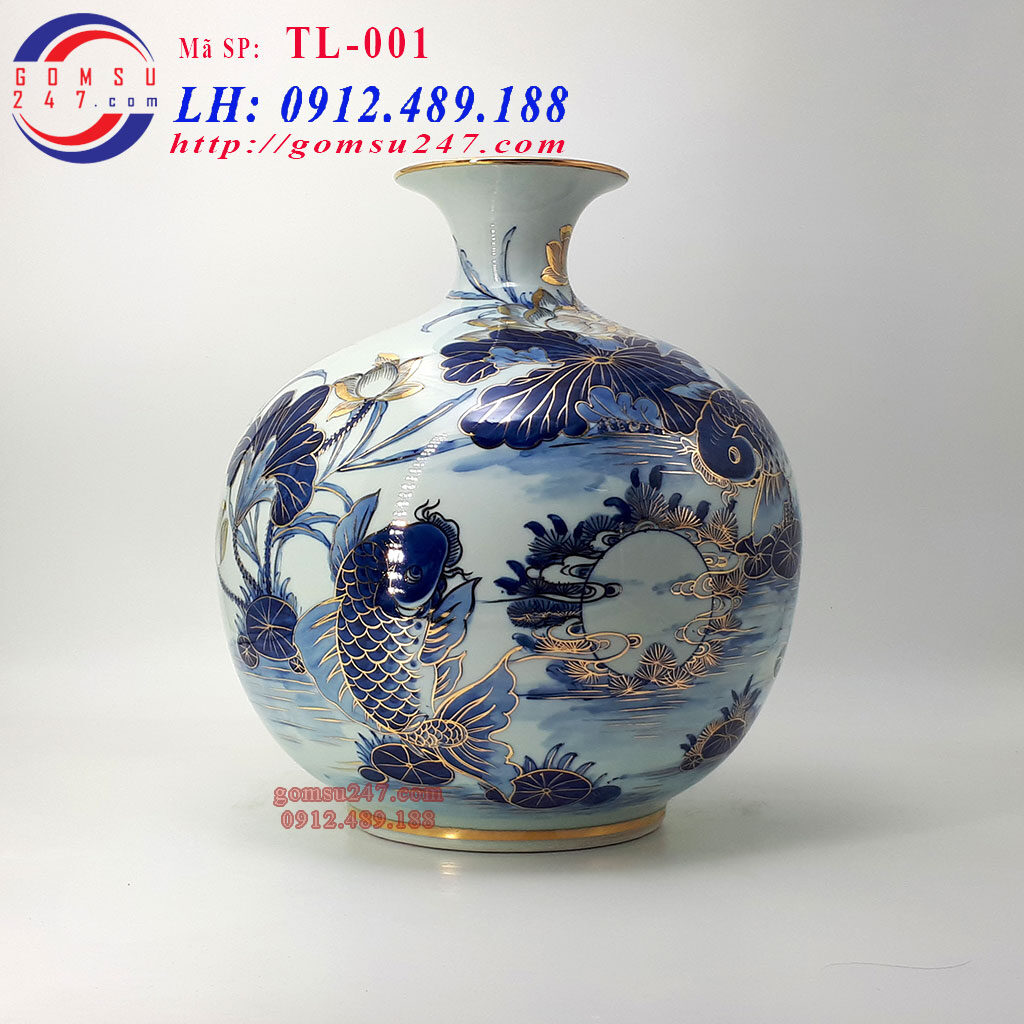 Bình hút tài lộc vẽ vàng sang trọng phong thủy