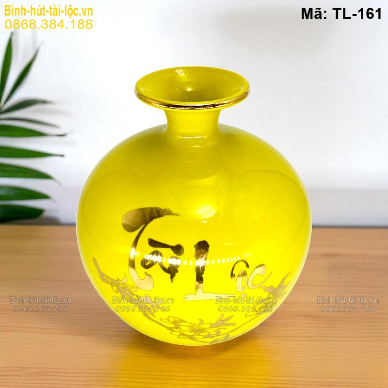 Bình chiêu tài lộc mạ vàng Công Đào Bát Tràng – quà tặng sang trọng, ý nghĩa mã TL-161 – Ảnh 3