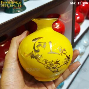 Bình gốm mini chữ Tài Lộc mạ vàng mã TL306