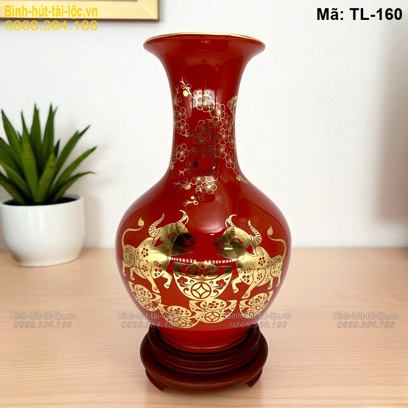 Bình hút lộc dáng tỏi đỏ phong thủy – thu hút may mắn, tài lộc mã TL-160