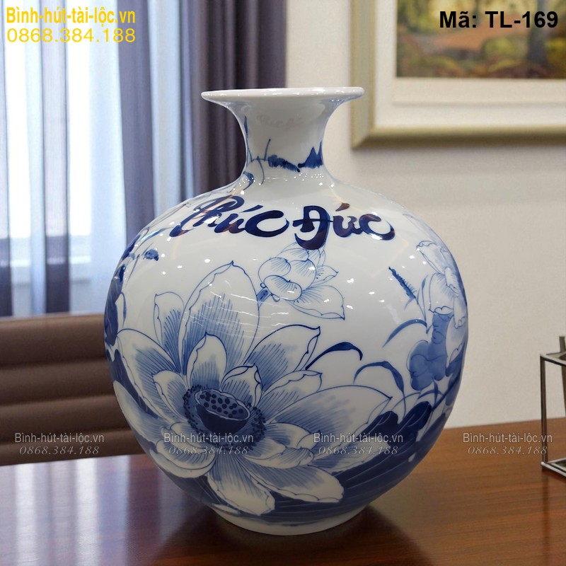 Bình hút lộc hoa sen Phúc Đức giá rẻ – ý nghĩa may mắn, bình an mã TL-169