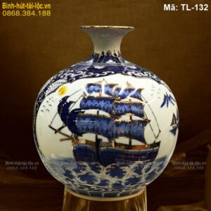 Bình hút lộc mạ vàng 24K Thuyền Buồm – quà tặng doanh nghiệp cao cấp mã TL-132