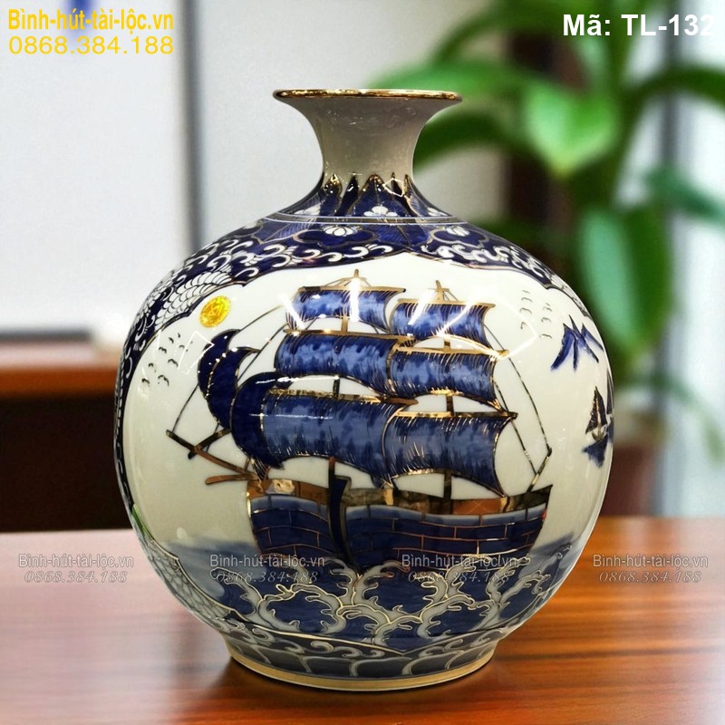 Bình hút lộc mạ vàng 24K Thuyền Buồm – quà tặng doanh nghiệp cao cấp mã TL-132 – Ảnh 2