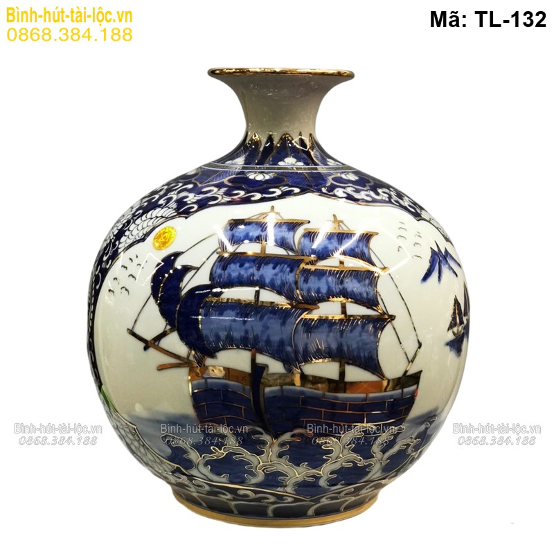 Bình hút lộc mạ vàng 24K Thuyền Buồm – quà tặng doanh nghiệp cao cấp mã TL-132 – Ảnh 3