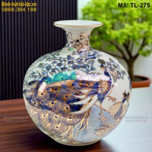 Bình hút lộc mạ vàng Công Đào – Công Thành Danh Toại cao 24cm mã TL-275