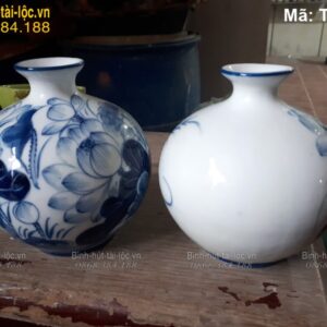 Bình hút lộc mini vẽ tay hoa sen – quà tặng nhỏ gọn, tinh tế mã TL-140