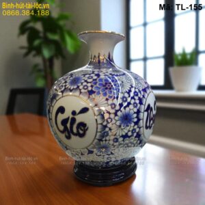 Bình hút lộc Nghìn Hoa kết hợp chữ Thuận Buồm Xuôi Gió – trang trí sang trọng mã TL-155