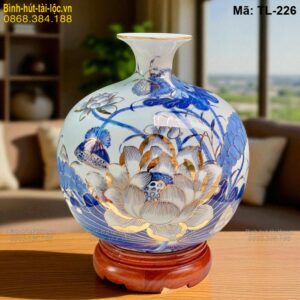 Bình hút lộc Sen Phú Quý cao 33cm – biểu tượng giàu sang, phú quý mã TL-226