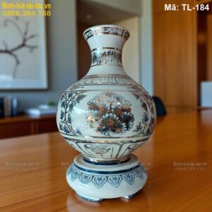 Bình hút lộc tứ cảnh Mẫu Đơn mạ vàng 24K – sang trọng, đẳng cấp mã TL-184