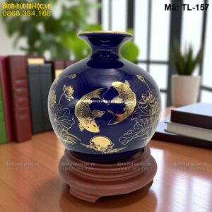 Bình hút tài lộc gốm sứ Bát Tràng cao cấp – mẫu đẹp trang trí mã TL-157