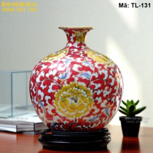 Bình hút tài lộc hoa Mẫu Đơn – tượng trưng phú quý, giàu sang mã TL-131