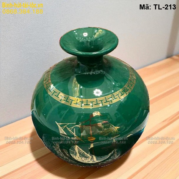 Bình hút tài lộc mạ vàng 24K Thuyền Buồm – biểu tượng thuận lợi mã TL-213 – Ảnh 3