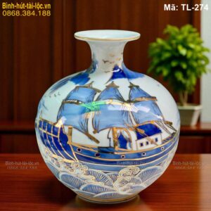 Bình hút tài lộc mạ vàng Thuận Buồm Xuôi Gió cao 24cm – quà tặng ý nghĩa mã TL-274