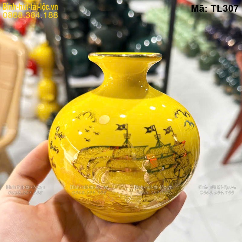 Bình hút tài lộc mini gốm sứ Bát Tràng mã TL307 – Ảnh 3