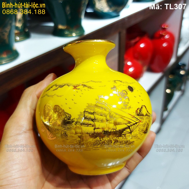 Bình hút tài lộc mini gốm sứ Bát Tràng mã TL307