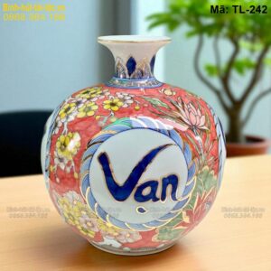 Bình hút tài lộc nền đỏ chữ Vạn Sự Như Ý – nổi bật không gian sống mã TL-242