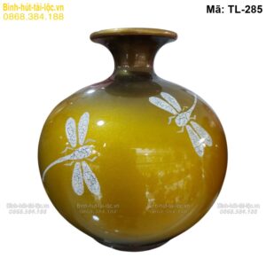 Bình hút tài lộc sơn mài Chuồn Chuồn nền vàng – nổi bật không gian mã TL-285