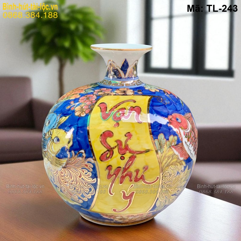 Bình hút tài lộc Vạn Sự Như Ý cao 28cm – mang lại may mắn toàn diện mã TL-243