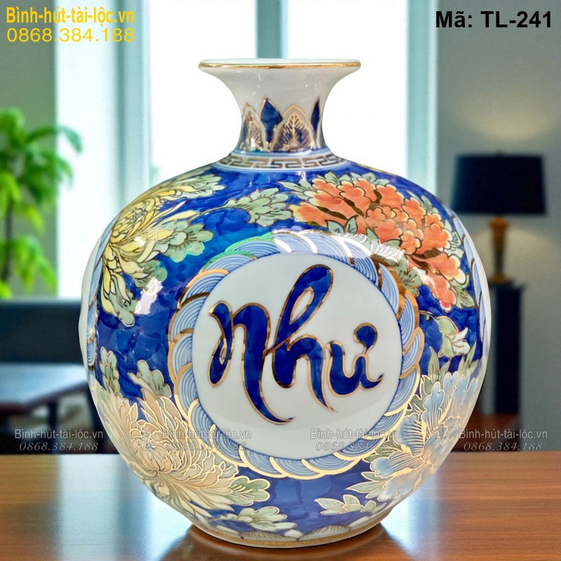Bình hút tài lộc Vạn Sự Như Ý mạ vàng – giá tốt, ý nghĩa phong thủy mã TL-241 – Ảnh 3