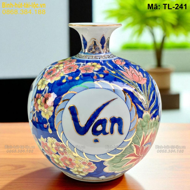Bình hút tài lộc Vạn Sự Như Ý mạ vàng – giá tốt, ý nghĩa phong thủy mã TL-241