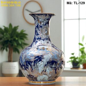 Bình phong thủy tài lộc gốm sứ Bát Tràng mã TL-129
