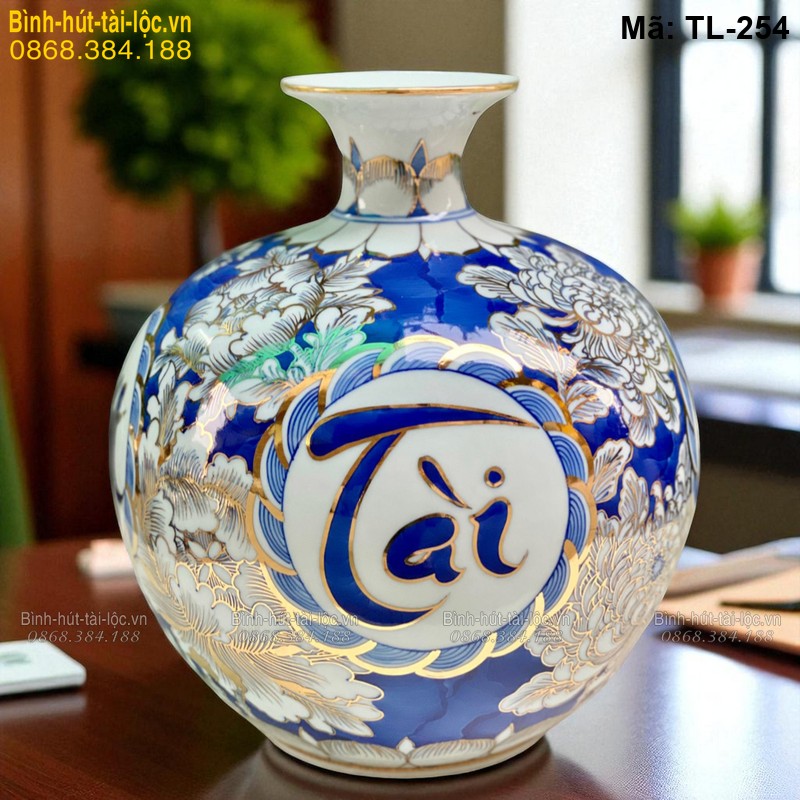 Bình tài lộc 4 chữ Phát Tài Phát Lộc – phong thủy hút tiền tài mã TL-254 – Ảnh 2