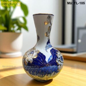 Bình tài lộc dáng tỏi cổ cao vẽ sen – phong cách truyền thống mã TL-185