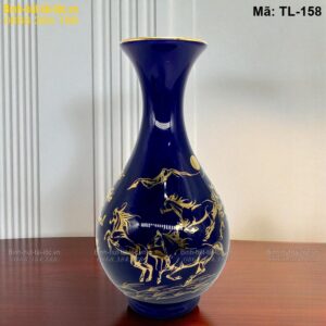 Bình tài lộc dáng Tỳ Bà xanh dương – trang trí hiện đại, tinh tế mã TL-158