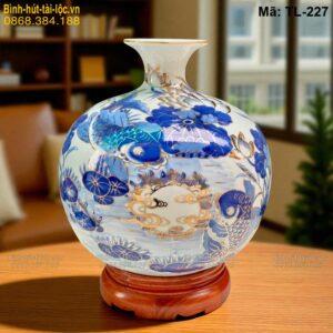 Bình tài lộc Liên Niên Hữu Dư – đời đời no ấm cao 33cm mã TL-227