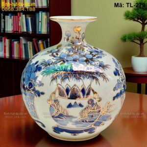 Bình tài lộc mạ vàng Cổ Đồ Sinh Phú Quý – nhiều size 24–33cm mã TL-279