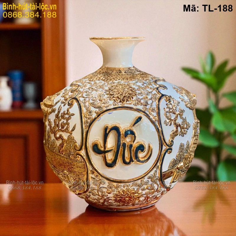 Bình tài lộc nổi mạ vàng Văn Miếu – Chùa Một Cột độc đáo mã TL-188 – Ảnh 4