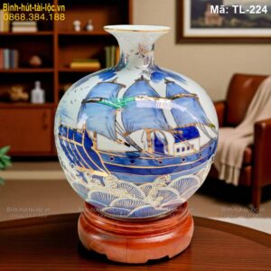 Bình tài lộc Thuận Buồm cao 28cm – biểu tượng kinh doanh thuận lợi mã TL-224