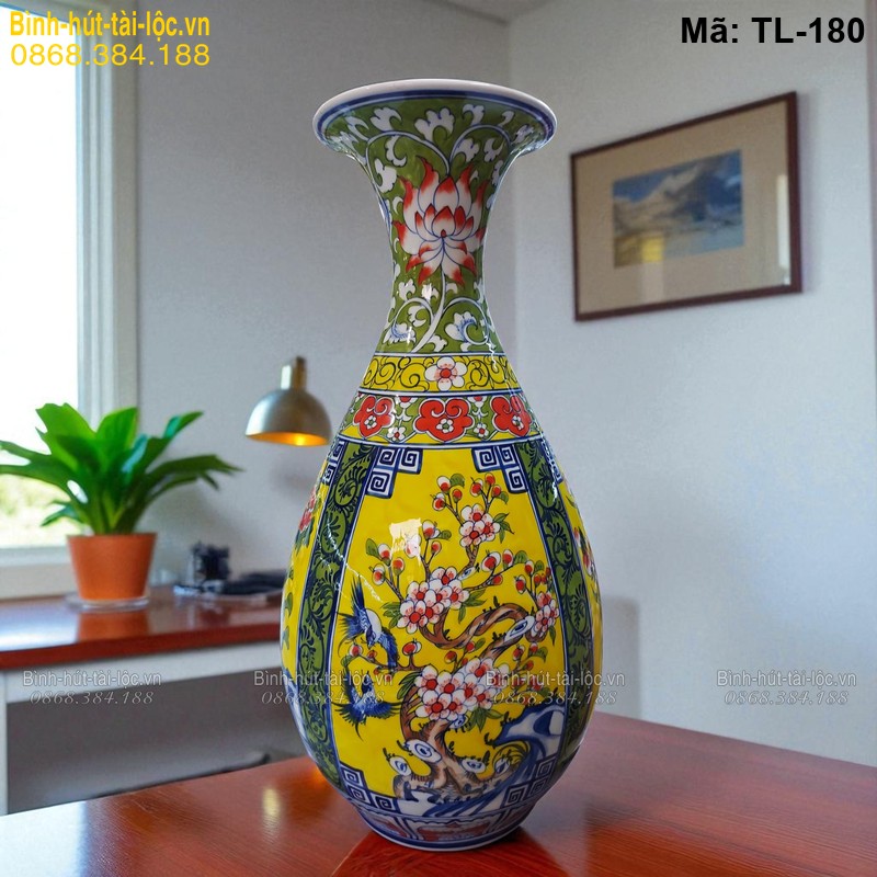 Bình tài lộc tứ cảnh dáng Tỳ Bà – thiết kế nghệ thuật mã TL-180 – Ảnh 3