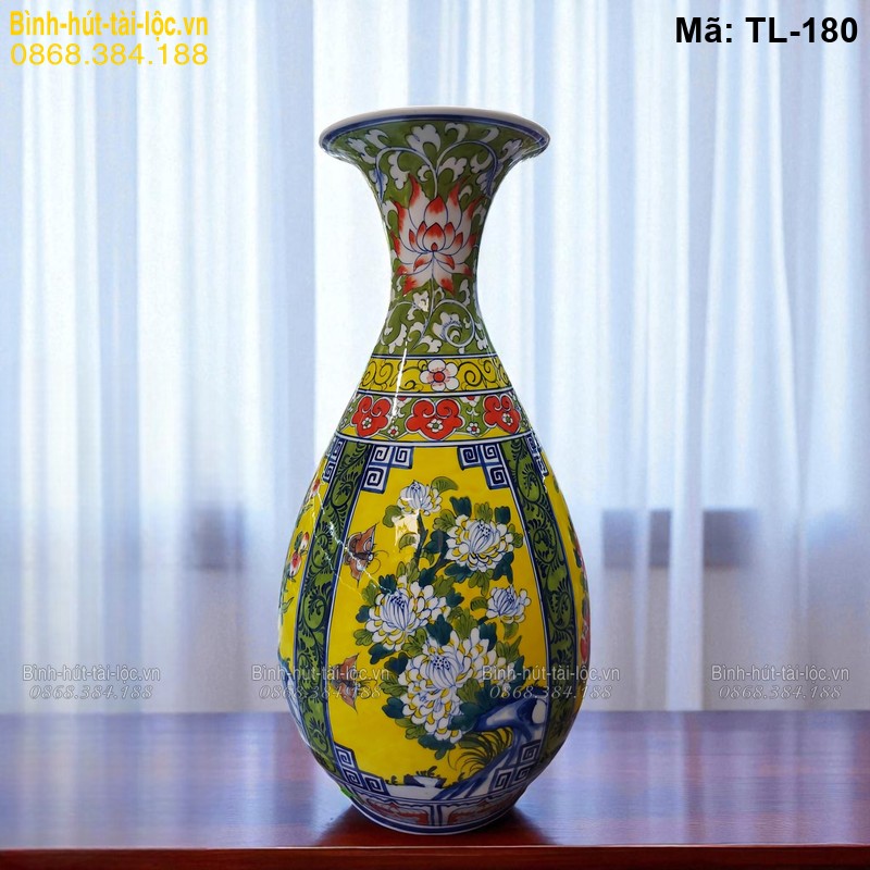 Bình tài lộc tứ cảnh dáng Tỳ Bà – thiết kế nghệ thuật mã TL-180