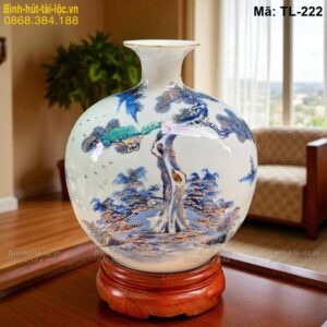 Bình tài lộc vẽ cây Tùng – tượng trưng trường thọ và bền vững mã TL-222