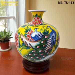 Bình tài lộc vẽ Công Đào giá rẻ – lựa chọn kinh tế mã TL-163