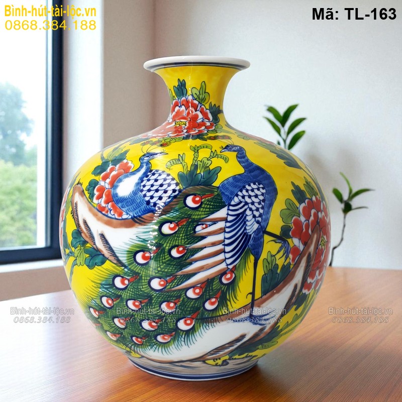 Bình tài lộc vẽ Công Đào giá rẻ – lựa chọn kinh tế mã TL-163 - Ảnh 2